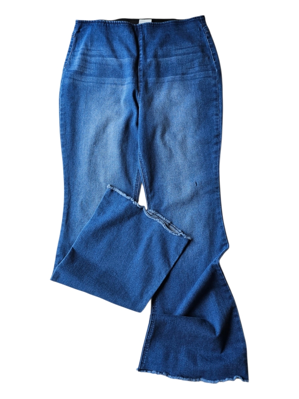 Knox Rose Pull-On Flare Jeans High Rise Blue Stretch Size Large